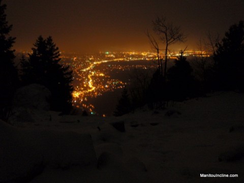 Colorado Springs at Night from Incline Summit