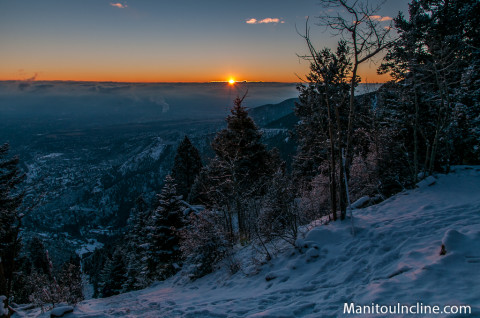 Manitou Incline Winter Sunrise