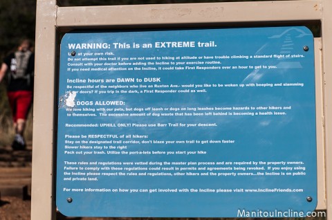 Manitou Incline Rules